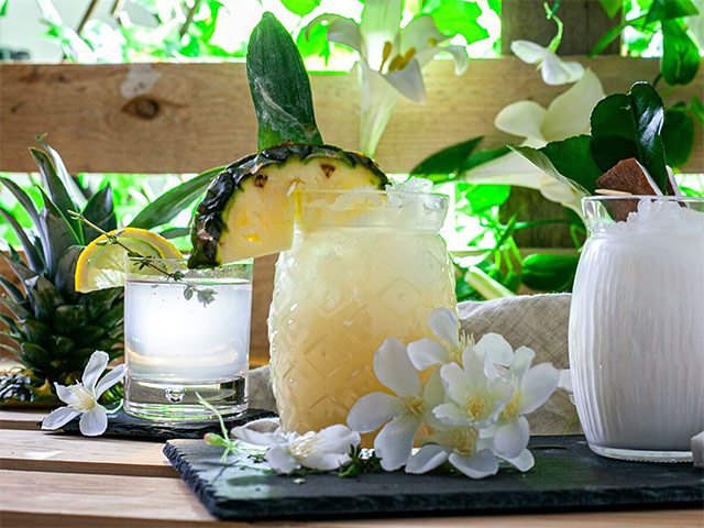 Borcan pentru bauturi Bormioli Bartender 0.45l, design ananas, sticla