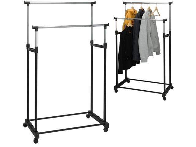 Cuier cu suport pe rotii 80X42cm H90-160cm Storage, 2 nivele 