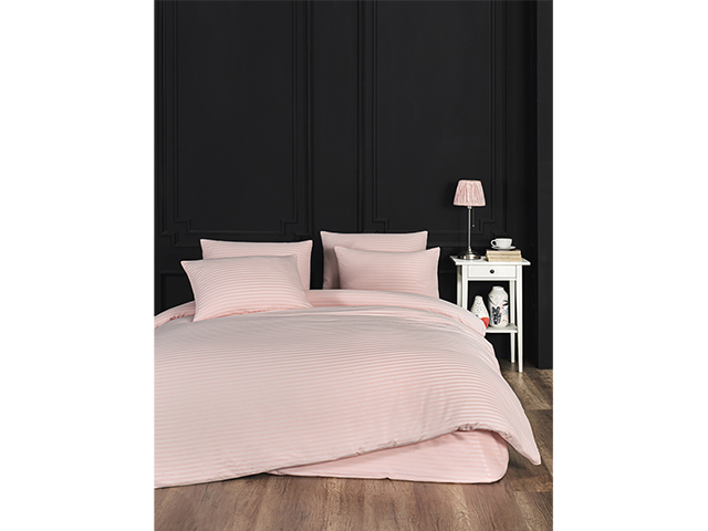 Lenjerie de pat Euro 2 NH Stripe Satin, roz
