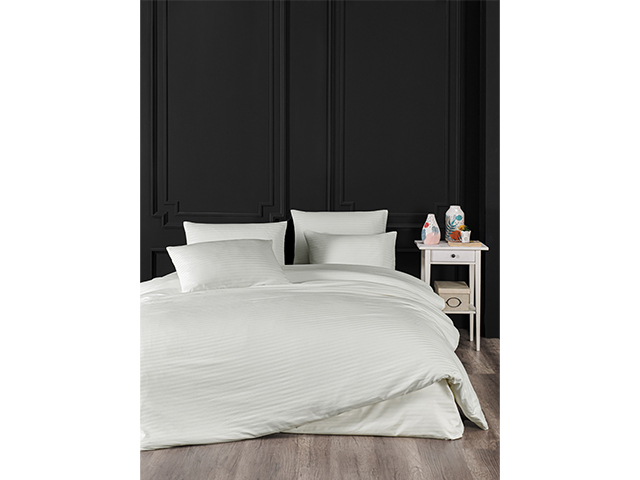 Lenjerie de pat Euro 2 NH Stripe Satin, bej