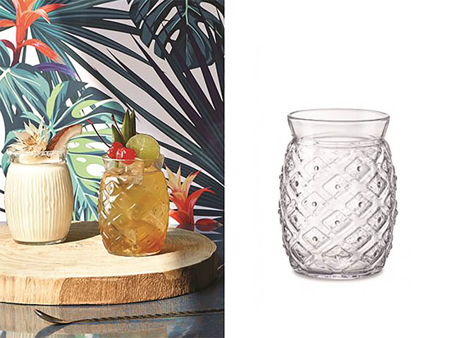 Borcan pentru bauturi Bormioli Bartender 0.45l, design ananas, sticla