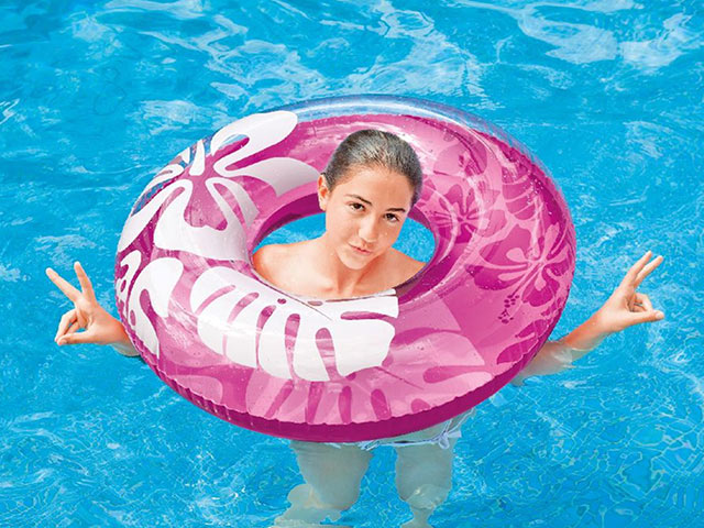 Cerc gonflabil “Flori transparente” D 91 cm, până la 60 kg, 9+, 3 culori