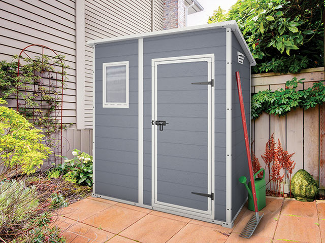 Casuta de gradina Manor Pent 4X6, 183.5X111X200.5 cm, gri