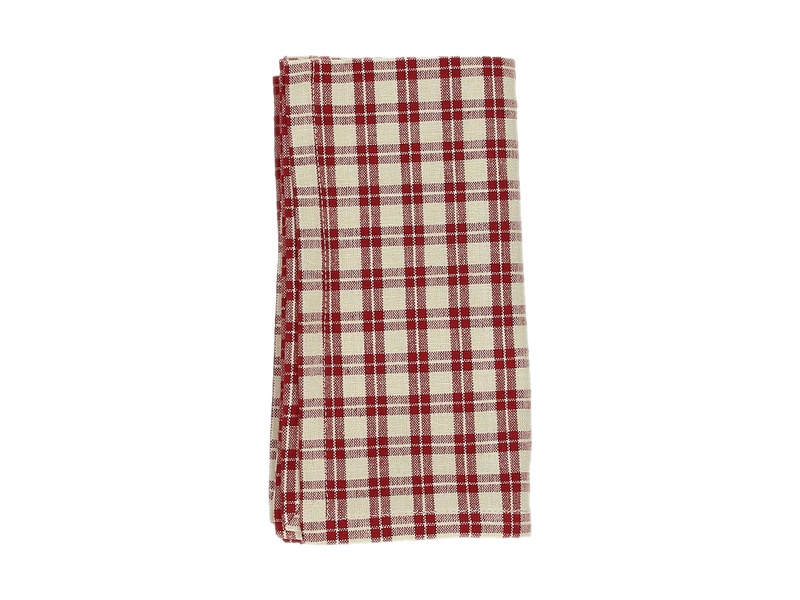 Set servetele de servire AndreaFontebasso 1760 Aragona Rosso 2buc, carouri