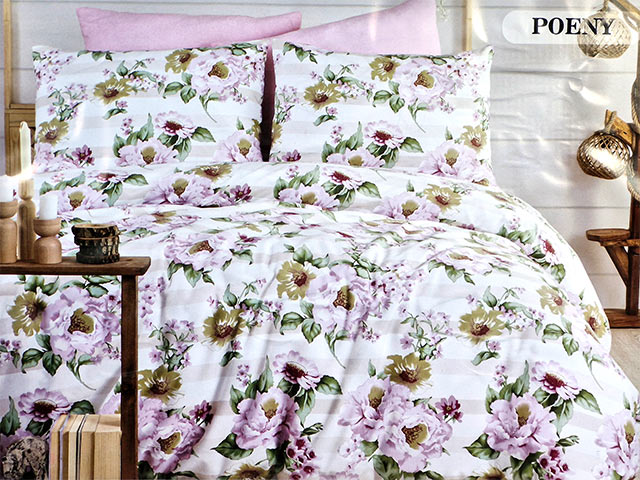 Lenjerie de pat 2 persoane NH Ranforce Like&Buy Poeny, din policoton