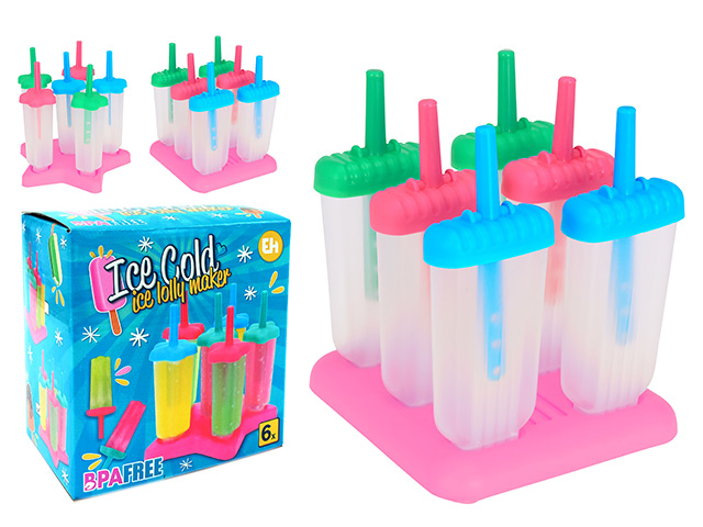 Set 6 forme pentru inghetata cu suport, plastic