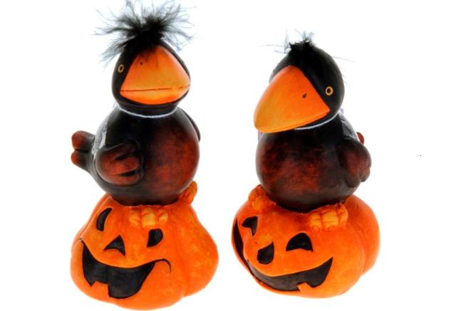 Suvenir LED Halloween Dovleac nu vede/nu aude/nu vorbeste 7.5cm