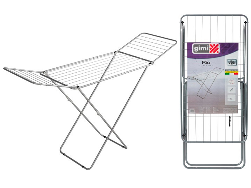 Uscator pentru haine Gimi Rio Silver 18 m cu cos pentru cleste de haine, otel