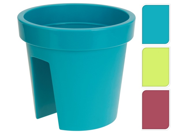 Ghiveci pentru flori cu nisa pe balustrada D28X25cm, negru