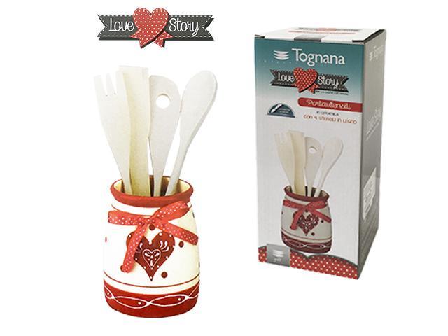 Recipient cu accesorii de bucatarie Love Story