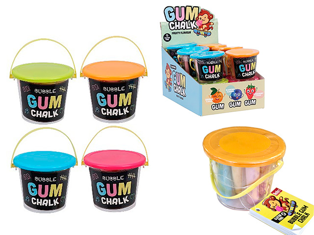 Gume de mestecat in galeata Chalk 3 arome: capsuni, afine, portocale