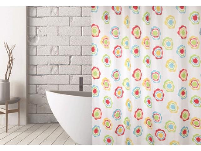 Perdea pentru dus 180X200cm MSV, multicolor, poliester