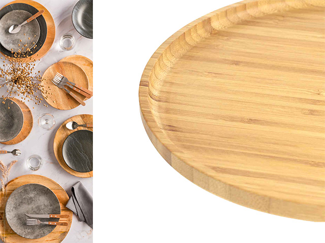 Platou de servire din bambus D26.5cm SG