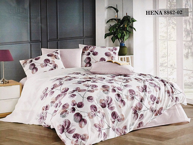 Lenjerie de pat 2pers NH Ranforce Hena 8862-02, policoton