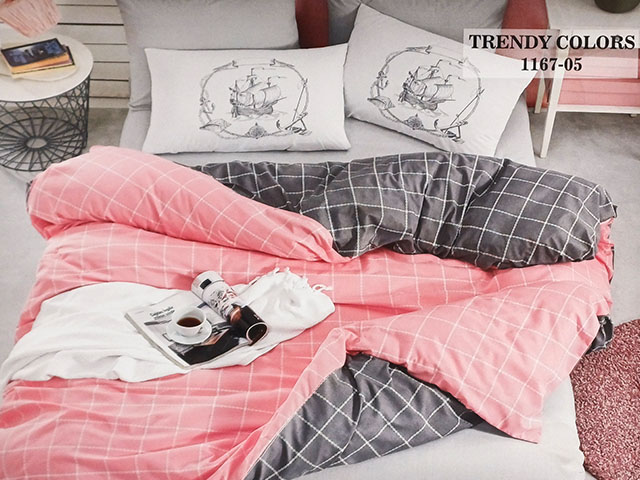 Lenjerie de pat 2pers NH Ranforce Trendy Colors 1167-05, policoton