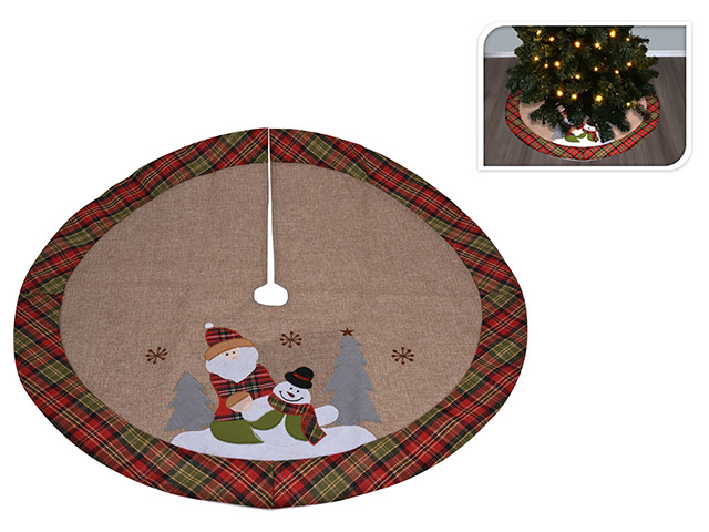 Covoras pentru bradul de Craciun D90 cm, argintiu