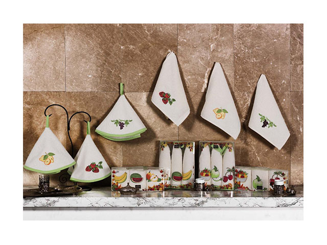 Set prosoape de bucatarie 3buc, 30X50cm NH Fruits, bumbac