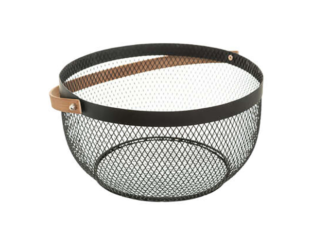 Cos pentru fructe Five D26.5X14.5cm, metal negru, cu maner