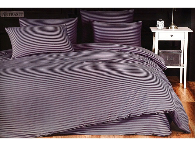 Lenjerie de pat Euro 2 NH Stripe Satin, antracit