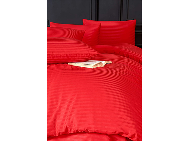 Lenjerie de pat Euro 2 NH Stripe Satin, rosu
