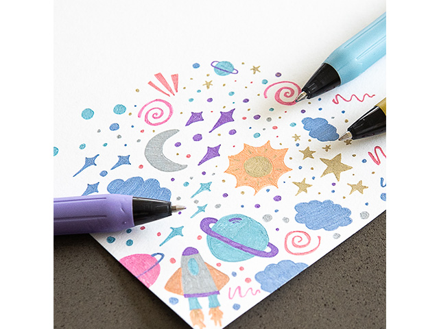 Set pix cu gel Zebra Sarasa Clip Decoshine, 0.5 mm, 5buc